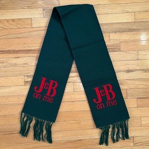 VTG J&B Scotch Whisky Promo Scarf Red Green Fringe Christmas Scotland NWOT Party